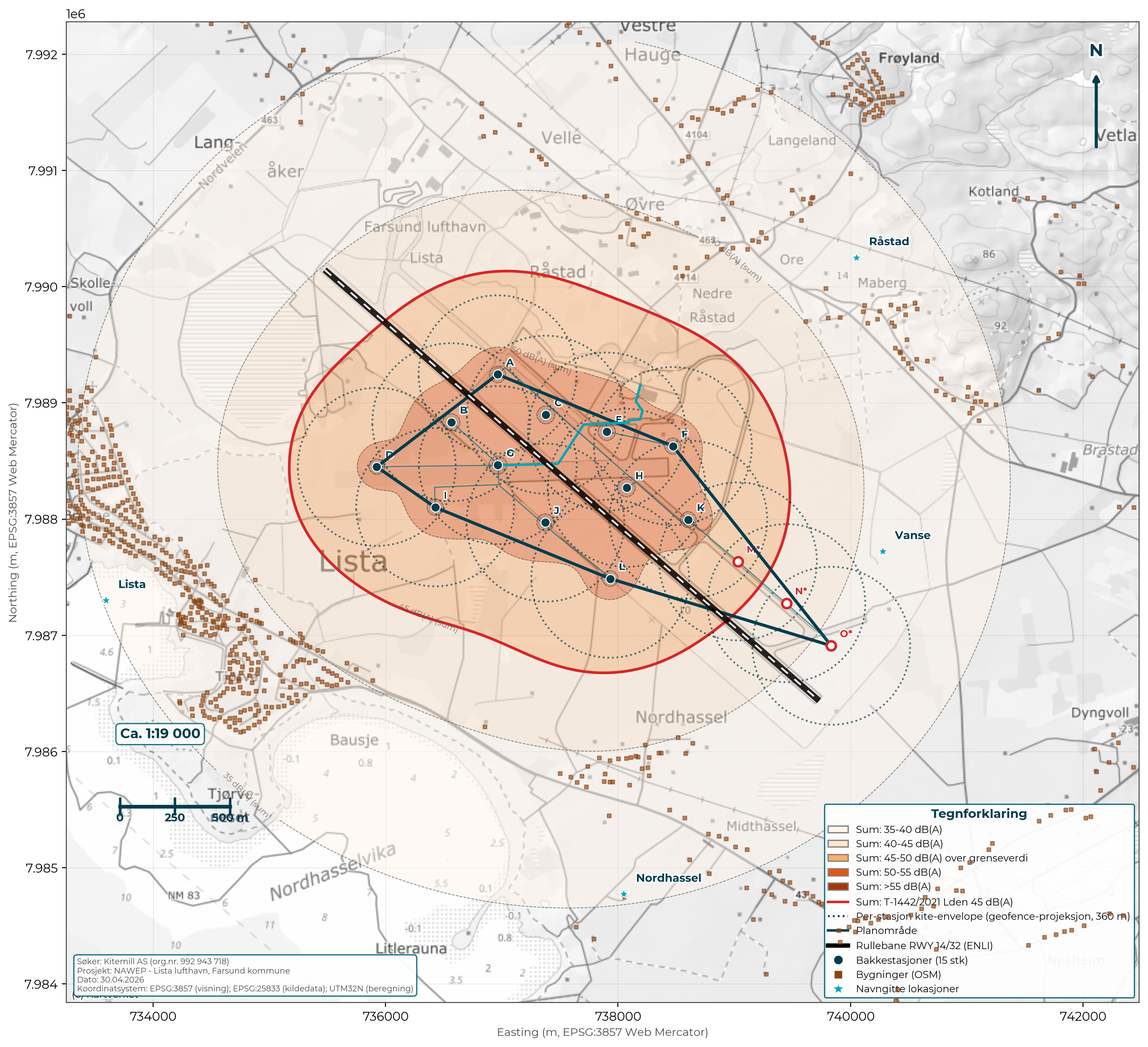Noise zone map NAWEP - per-station and aggregated